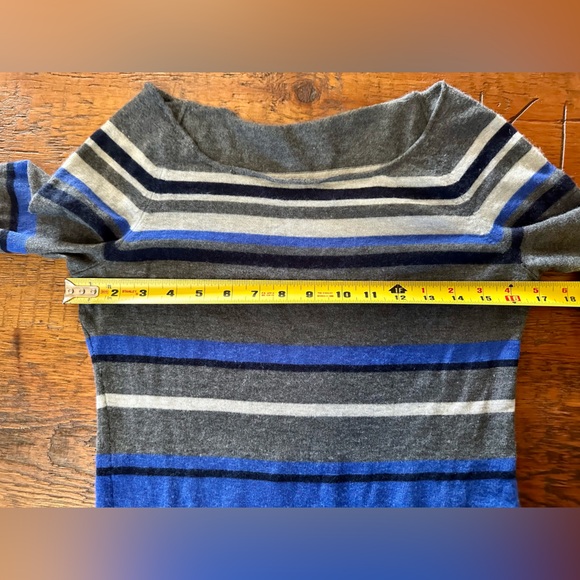 Theory 100% Cashmere Long Striped Sweater, size S, boat neck - Picture 13 of 13